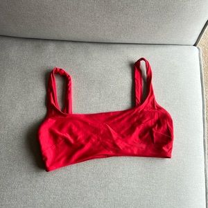 Aerie red vintage style scoop neck swim bra top